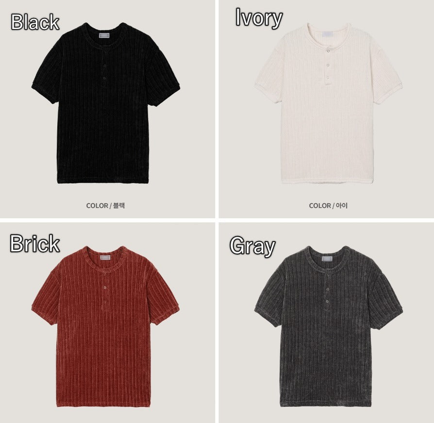 Beloa Golgi Henley Neck Short Sleeve