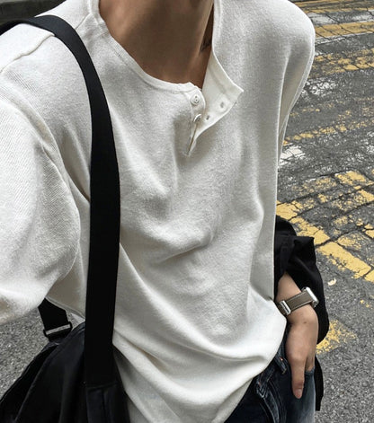 Ocean Henley Short Sleeve Knit