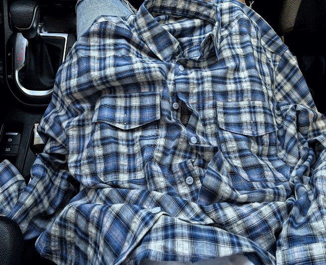 two-pocket checkered tartan shirt