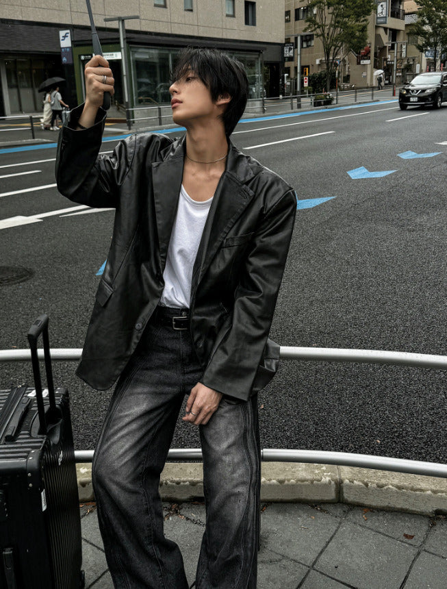 Inout U-neck Silk Long-Sleeved T-shirt