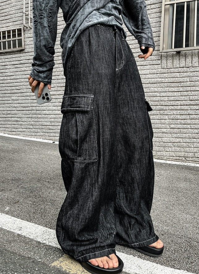 City Pub Cargo Banding Denim Pants