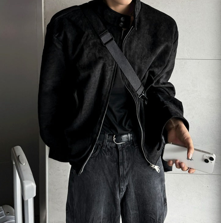 Deep Black Smoke Wide Denim Pants