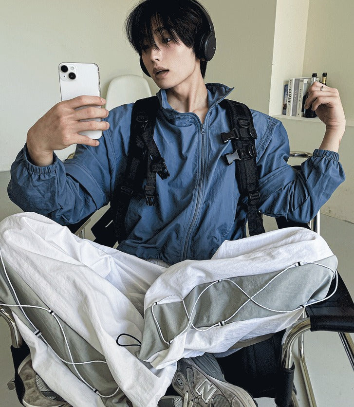 cross string nylon pants