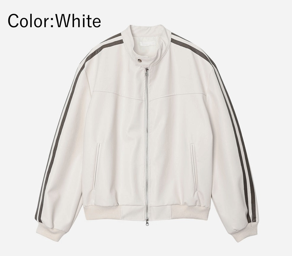 two-way biker leather jacket