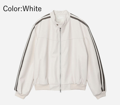 two-way biker leather jacket