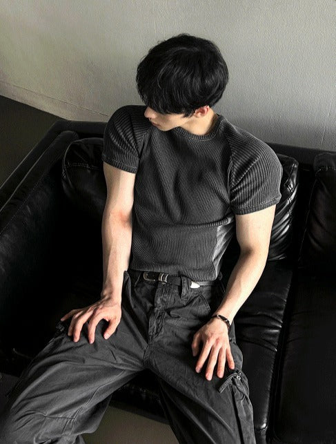 Pigment Muscle Fit Short Sleeve Knit