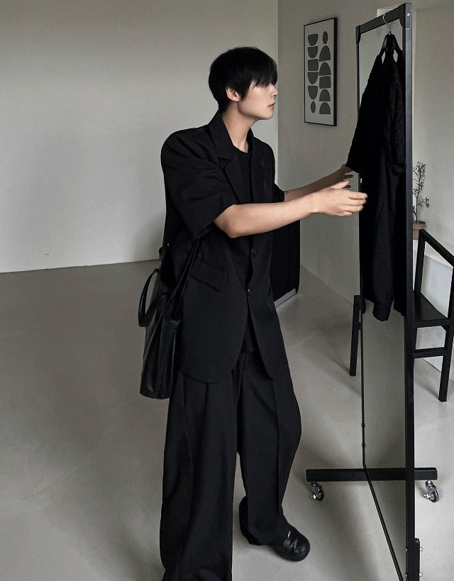 wide balloon set - up pants