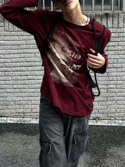 Secret Printing Long Sleeve Loose Fit T-shirt