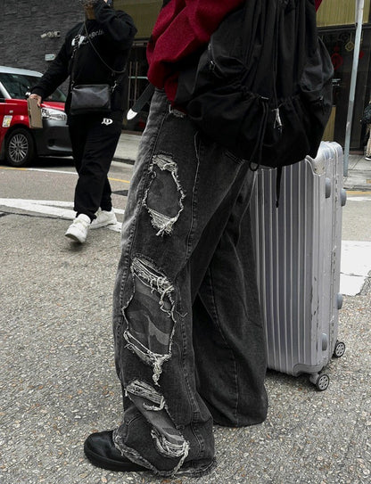 Military Camo Wide Denim