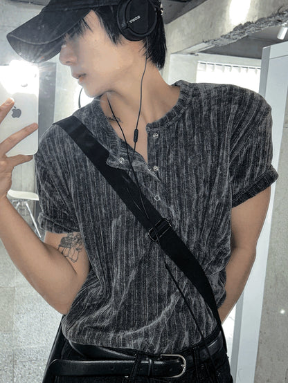 Beloa Golgi Henley Neck Short Sleeve