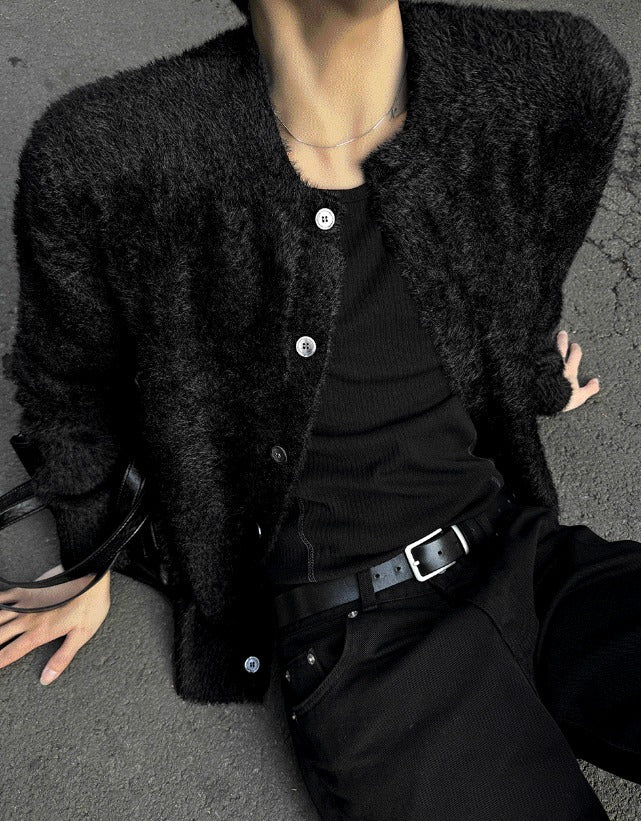 24FW New Thick Angora Semi-Oversized Cardigan