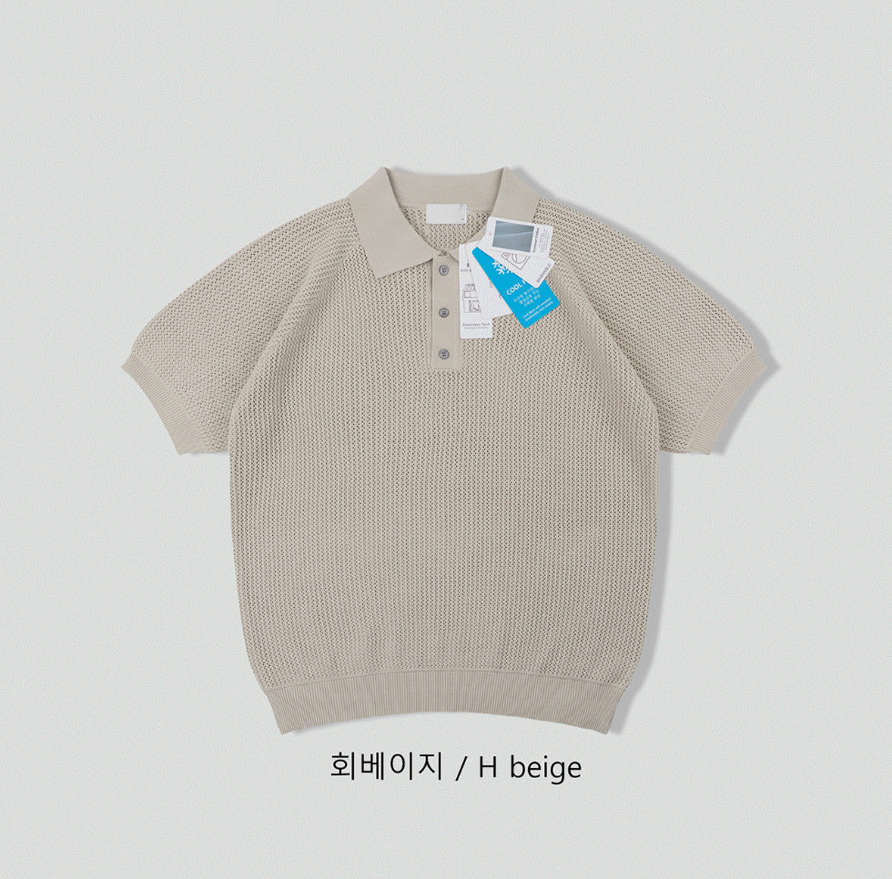 Peanut Openwork Short Sleeve Knit