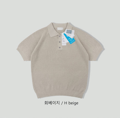 Peanut Openwork Short Sleeve Knit