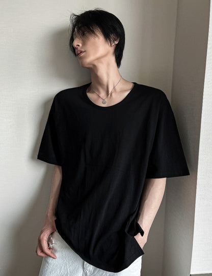 shaping round semi-wige short-sleeved T-shirt