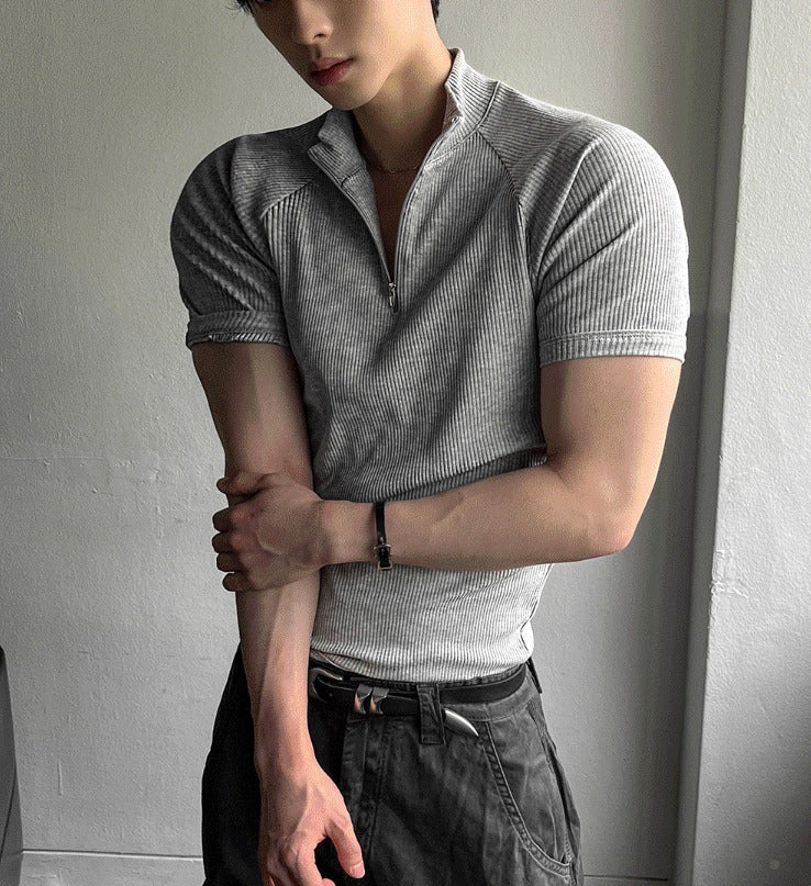 Muscle Fit Half-Zip Short Sleeve Tee