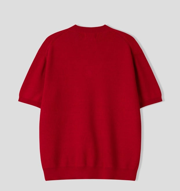 reelser overfit V-neck short sleeve knit