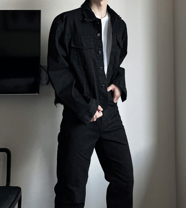 Damage Over Semi Bootcut Denim Pants