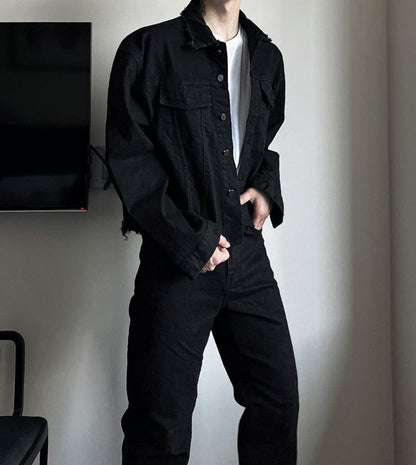 Damage Over Semi Bootcut Denim Pants
