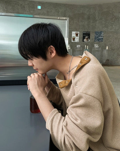 open five button golgi round knit