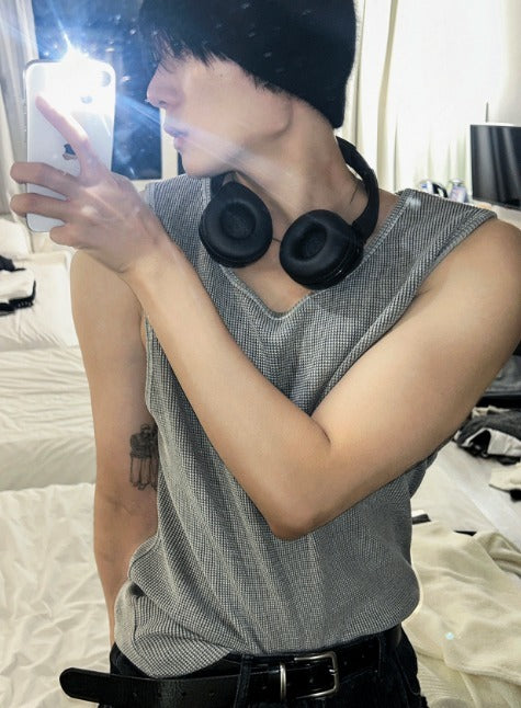 unisex pigment sleeveless shirt