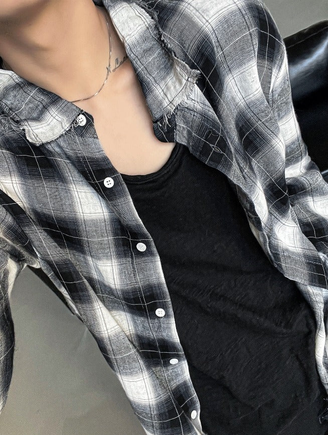 Cutting Detail Oversized Fit Shirt