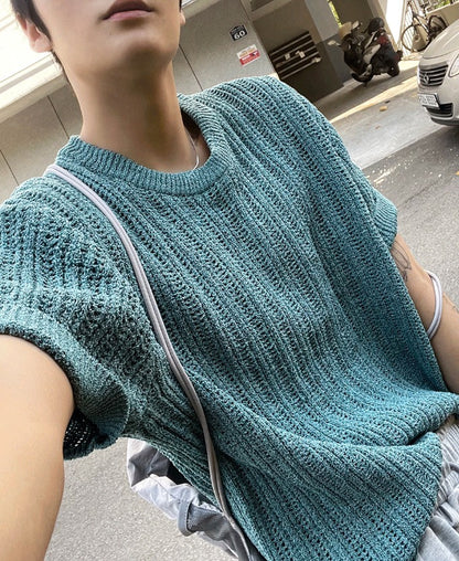 Fescale Boucle Round Short Sleeve Knit