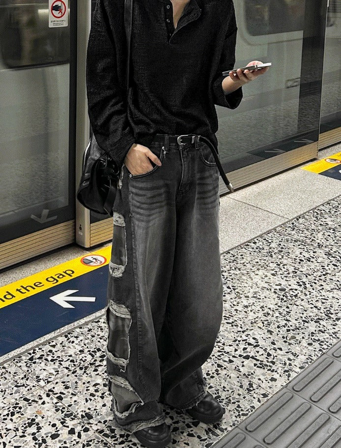 Military Camo Wide Denim