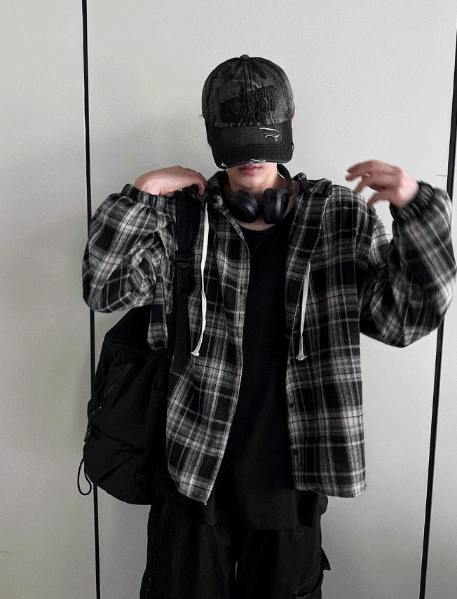 Hip Check Dark Color Hood Shirt
