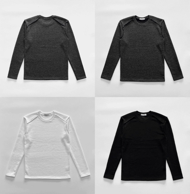 Slim Muskle Fit Knit Achromatic Raglan