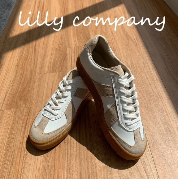 Beige & White simple Sneakers