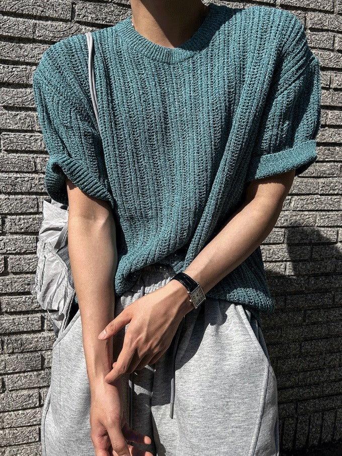 Fescale Boucle Round Short Sleeve Knit