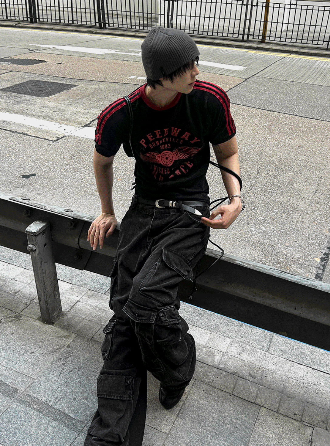 Printing Ringer Track Short Sleeve T-shirt