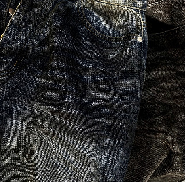 mud-Washing denim pants