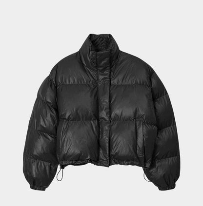 New Cropped Padded Oversized Fit Hip Glossy