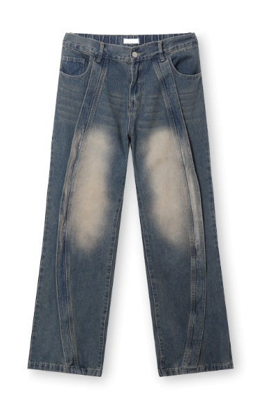 Shabby Banding Wave-Washed Denim