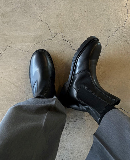 Black Marble chelsea boots