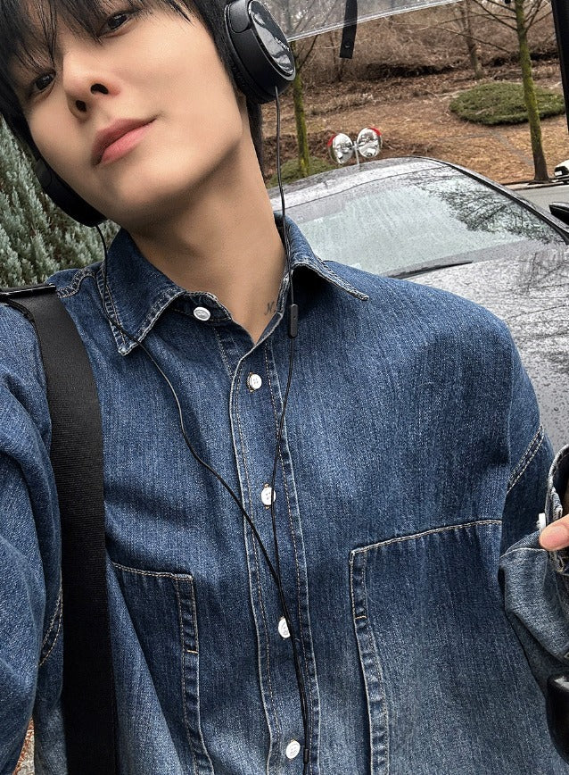 deep gradation denim shirts