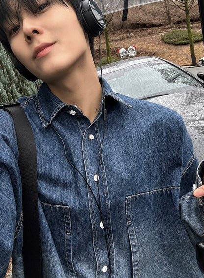 deep gradation denim shirts