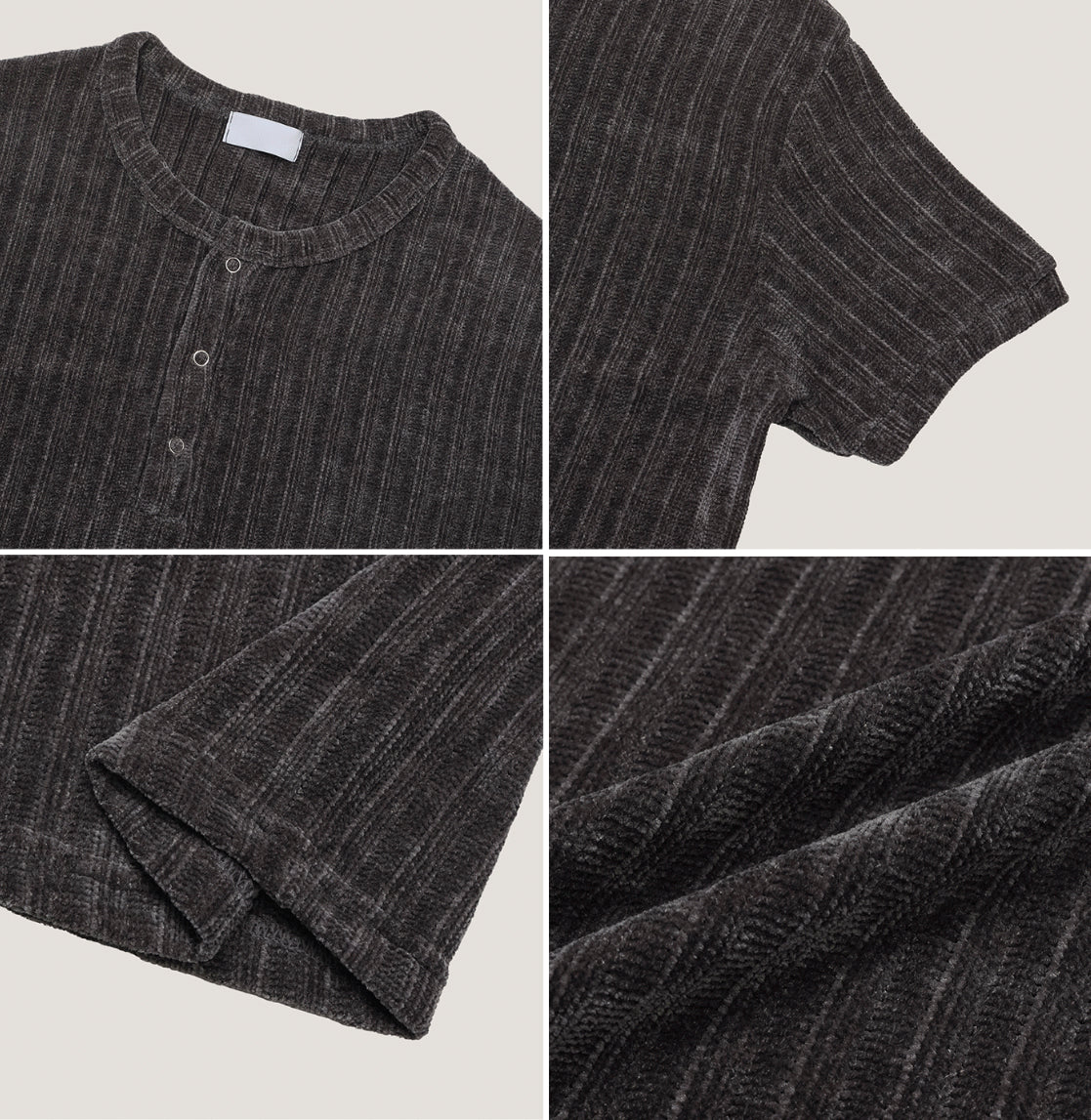 Beloa Golgi Henley Neck Short Sleeve