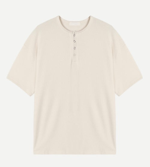 Rashkan Waffle Henley Neck Short Sleeve