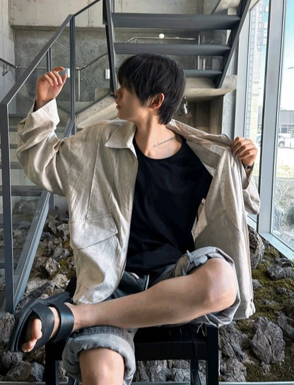 Linen Bomber Summer Jacket