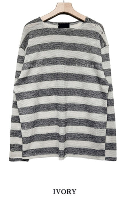 rivet stripe knit-T
