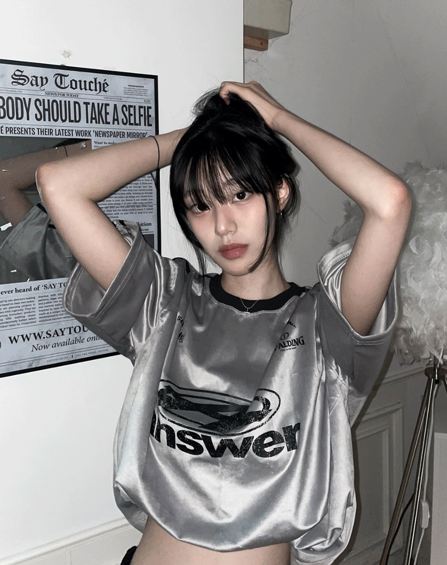 Perendi Velvet Track Round Short Sleeve Tee