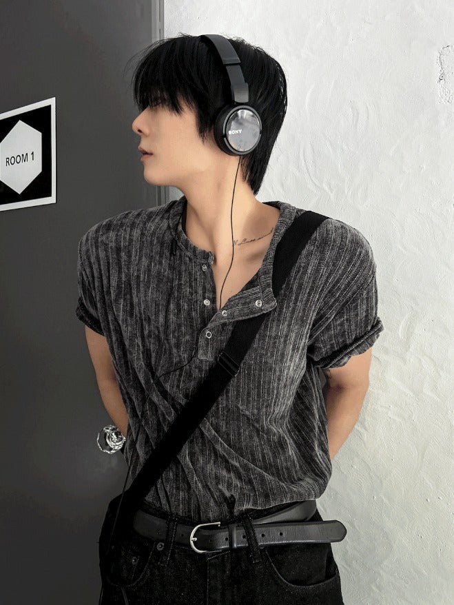 Beloa Golgi Henley Neck Short Sleeve