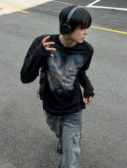 Hand Spray Brush Long Sleeve T-shirt