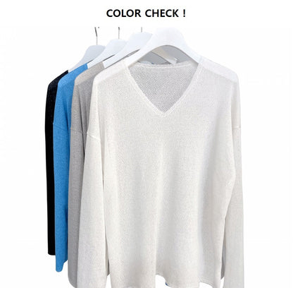 Kberin Linen V-neck knitwear
