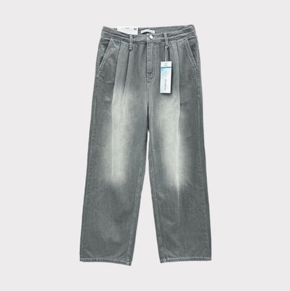 Cool Washing Pintuck Linen Denim Pants