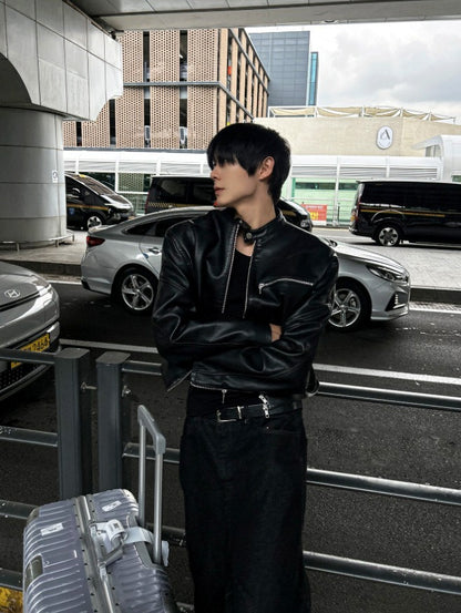 Premium Crop Leather Jacket