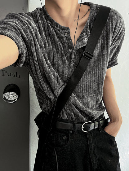 Beloa Golgi Henley Neck Short Sleeve