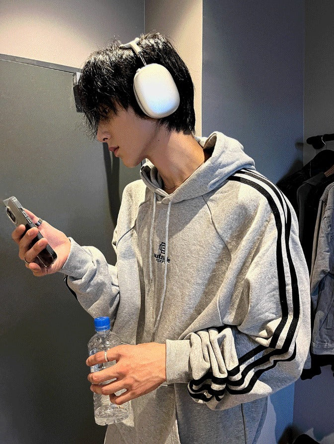 Outside track over hoodie